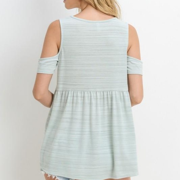 Cut Out Baby Doll Top - Mint - Picture 2 of 2